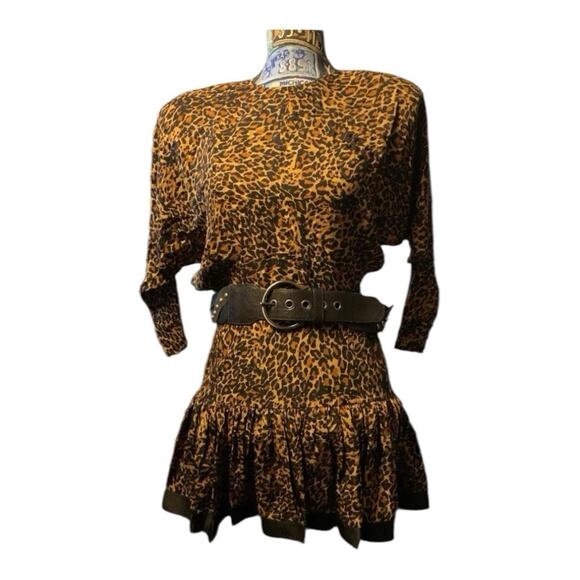 Vintage St. Gillian 100 % Silk leopard Dress US 4 - Picture 7 of 8